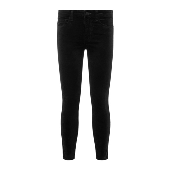 L’ Agence • Margot Velvet Cropped Skinny Jeans Pants in Black - Picture 4 of 10